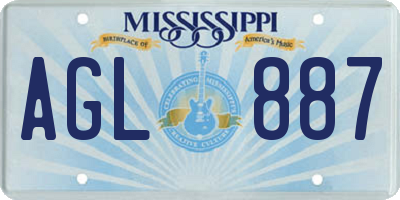 MS license plate AGL887