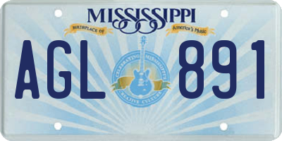 MS license plate AGL891