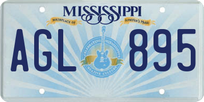 MS license plate AGL895