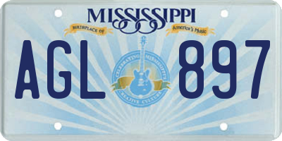 MS license plate AGL897