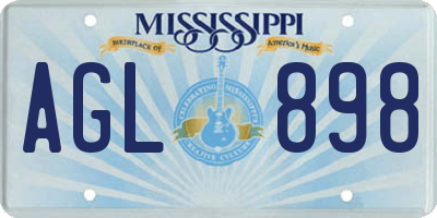MS license plate AGL898