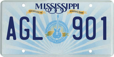 MS license plate AGL901