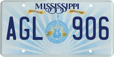MS license plate AGL906