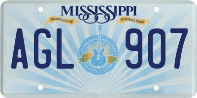 MS license plate AGL907