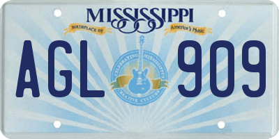 MS license plate AGL909