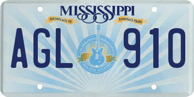 MS license plate AGL910
