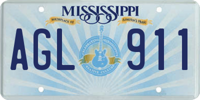 MS license plate AGL911