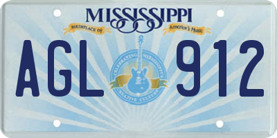MS license plate AGL912