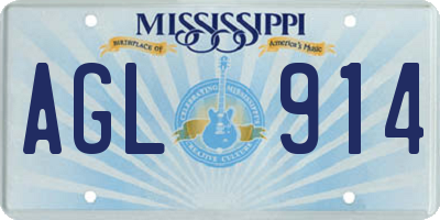 MS license plate AGL914