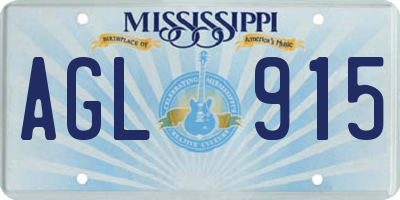 MS license plate AGL915