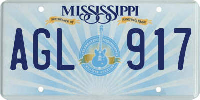 MS license plate AGL917
