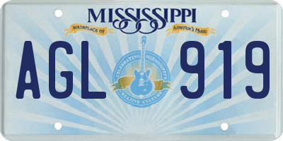 MS license plate AGL919