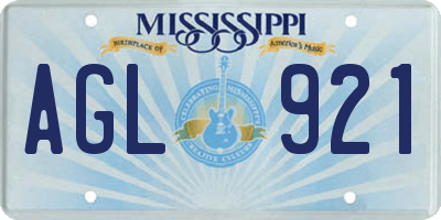 MS license plate AGL921