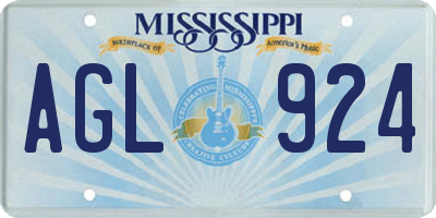 MS license plate AGL924