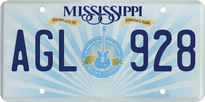 MS license plate AGL928