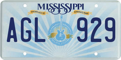 MS license plate AGL929