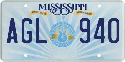 MS license plate AGL940