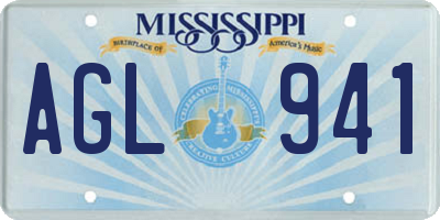 MS license plate AGL941