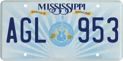 MS license plate AGL953