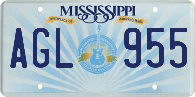 MS license plate AGL955