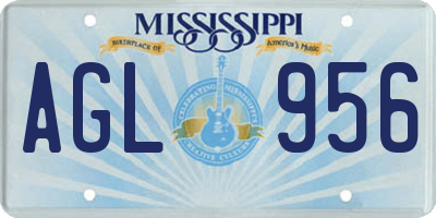 MS license plate AGL956