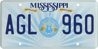 MS license plate AGL960