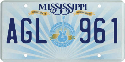 MS license plate AGL961