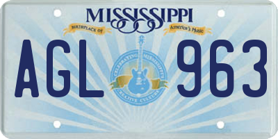 MS license plate AGL963