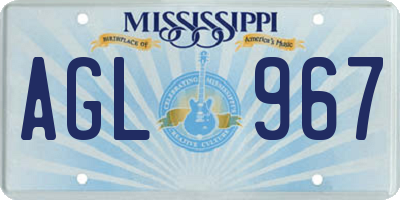 MS license plate AGL967