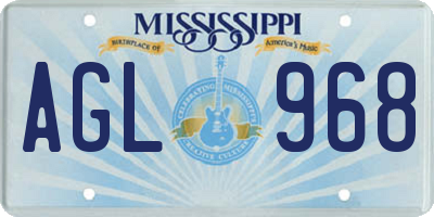 MS license plate AGL968