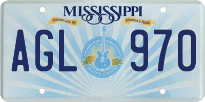MS license plate AGL970