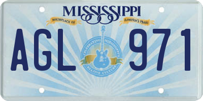 MS license plate AGL971