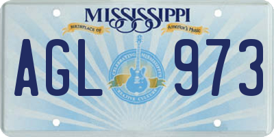 MS license plate AGL973