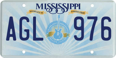 MS license plate AGL976