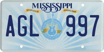 MS license plate AGL997