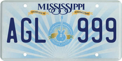 MS license plate AGL999