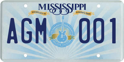 MS license plate AGM001