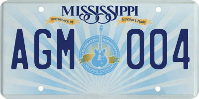 MS license plate AGM004
