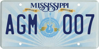 MS license plate AGM007
