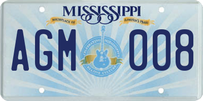 MS license plate AGM008