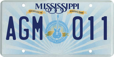 MS license plate AGM011