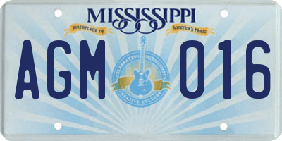 MS license plate AGM016