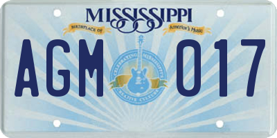 MS license plate AGM017