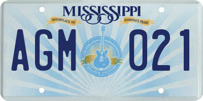 MS license plate AGM021