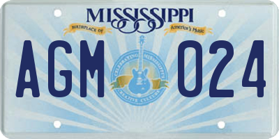 MS license plate AGM024