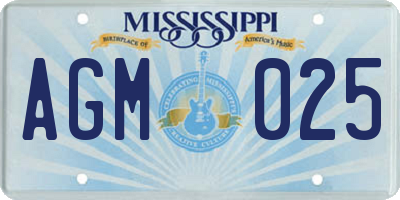 MS license plate AGM025