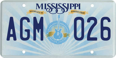 MS license plate AGM026