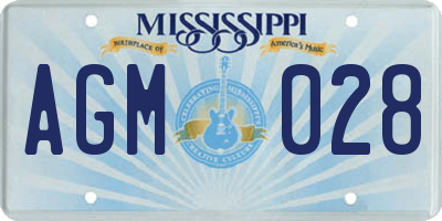 MS license plate AGM028