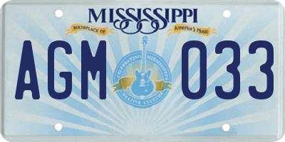 MS license plate AGM033