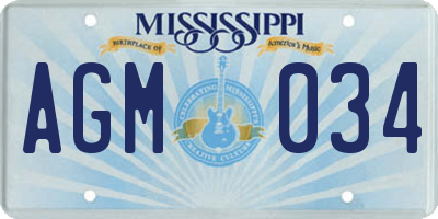MS license plate AGM034